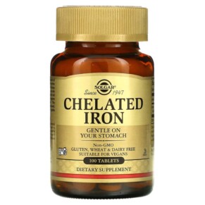 Thực phẩm bổ sung Solgar Chelated Iron 100 Tablets 033984006805
