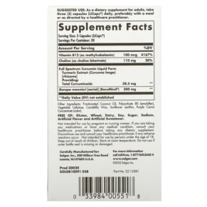 Viên uống hỗ trợ não Solgar Full Spectrum Curcumin Brain Works 90 Licaps 3 Thành phần vi chất của Solgar Full Spectrum Curcumin Brain Works 90 Licaps 033984005518