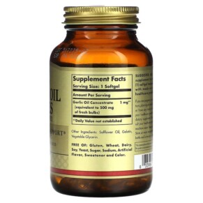 Viên uống tinh chất dầu tỏi Solgar Garlic Oil Perles Concentrate 250 viên mềm 3 Thành phần vi chất của Solgar Garlic Oil Perles Concentrate 250 Softgels 033984012219