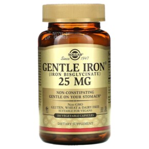 Thực phẩm bổ sung Solgar Gentle Iron 25 mg 180 Vegetable Capsules 033984012509