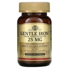 Thực phẩm bổ sung Solgar Gentle Iron 25 mg 90 Vegetable Capsules 033984012493