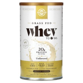 Thực phẩm bổ sung Solgar Grass Fed Whey To Go Protein Powder Unflavored 13.2 oz (377 g) 033984300934