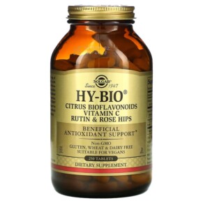 Thực phẩm bổ sung Solgar Hy-Bio Citrus Bioflavonoids Vitamin C Rutin & Rose Hips 250 Tablets 033984014220