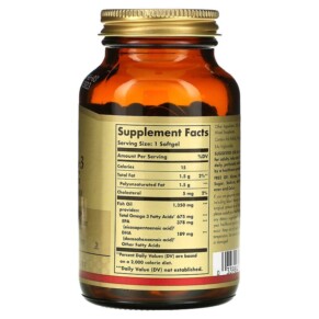 Thành phần vi chất của Solgar Kosher Omega-3 with EPA & DHA 675 mg 50 Softgels 033984005396