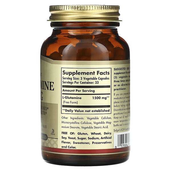 Solgar L-Glutamine 500 mg 100 viên chay 9 Solgar L-Glutamine 500 mg 100 viên chay 033984013216