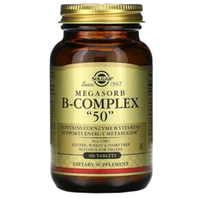Thực phẩm bổ sung Solgar Megasorb B-Complex "50" 100 Tablets 033984017511