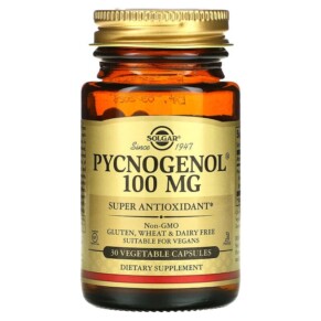 Thực phẩm bổ sung Solgar Pycnogenol 100 mg 30 Vegetable Capsules 033984023062