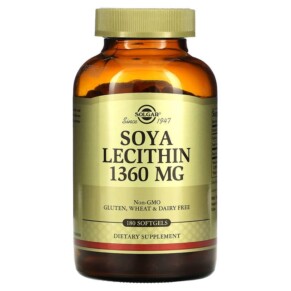 Thực phẩm bổ sung Solgar Soya Lecithin 1360 mg 180 Softgels 033984303942