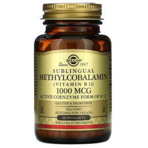 Thực phẩm bổ sung Solgar Sublingual Methylcobalamin (Vitamin B12) 1.000 mcg 60 Nuggets 033984019515
