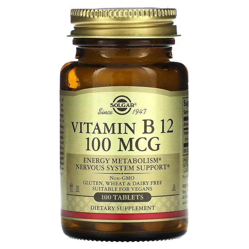 Viên uống Vitamin B12 Solgar 100 mcg 100 viên 10 solgar vitamin b12 100 mcg 100 tablets 15346 033984031807