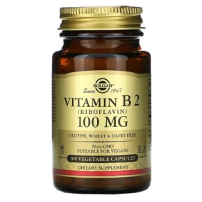 Thực phẩm bổ sung Solgar Vitamin B2 (Riboflavin) 100 mg 100 Vegetable Capsules 033984030503