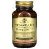 Thực phẩm bổ sung Solgar Vitamin D3 (Cholecalciferol) 15 mcg (600 IU) 120 Vegetable Capsules 033984033191