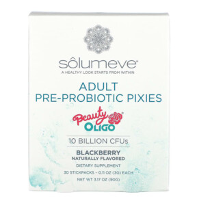 Thực phẩm bổ sung Solumeve Adult Pre-Probiotic Pixies Blackberry Flavor 10 Billion CFUs 30 Stickpacks 0.11 oz (3 g) Each 898220018529