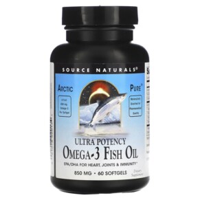 Thực phẩm bổ sung Source Naturals Arctic Pure Omega-3 Fish Oil Ultra Potency 850 mg 60 Softgels 021078020134
