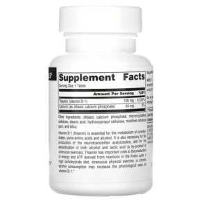 Viên uống Source Naturals B-1 Thiamin 100 mg 100 viên 3 Thành phần vi chất của Source Naturals B-1 Thiamin 100 mg 100 Tablets 021078004073