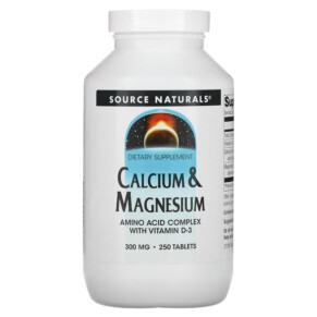 Thực phẩm bổ sung Source Naturals Calcium & Magnesium 300 mg 250 Tablets 021078003045