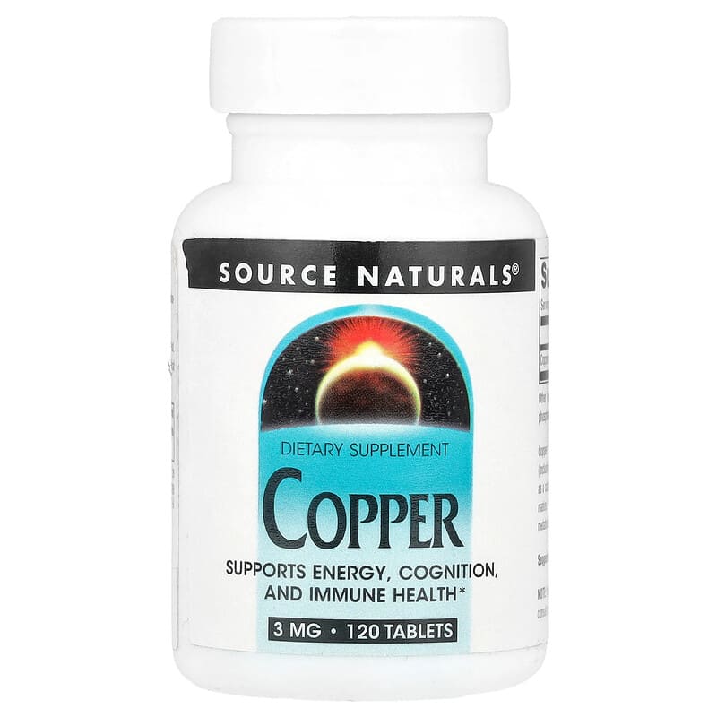Source Naturals, Copper, 3 mg, 120 viên 021078028895