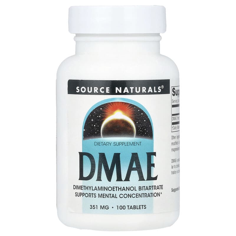 Source Naturals, DMAE, 351 mg, 100 viên 021078006237