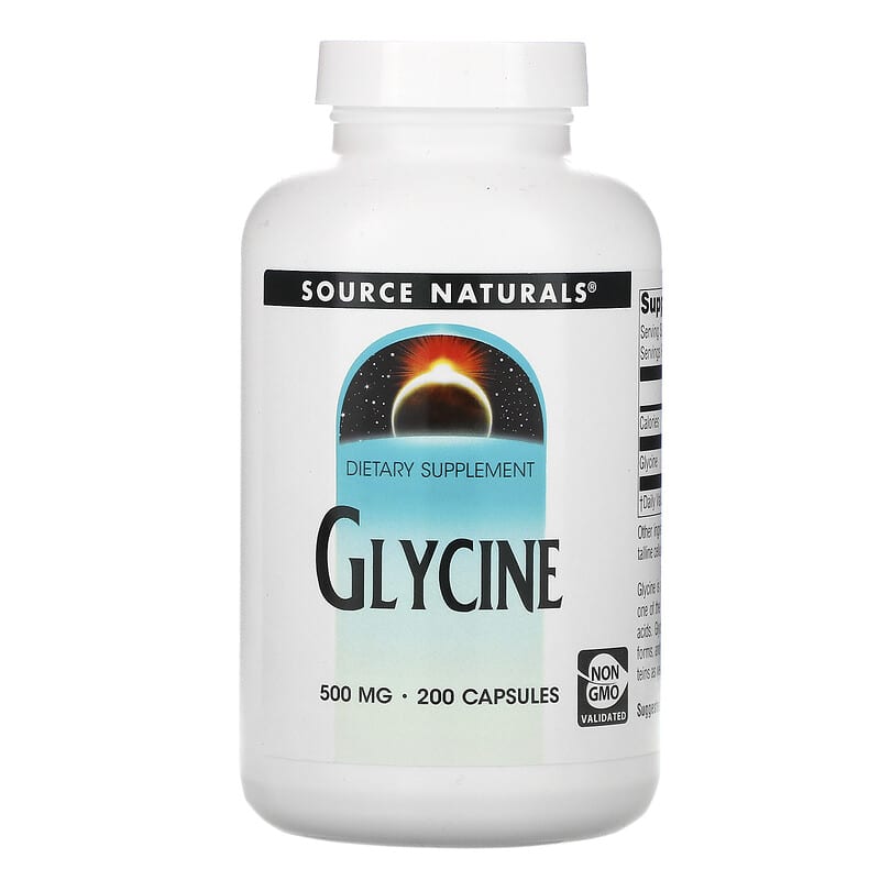 Viên uống Source Naturals Glycine 500 mg 200 viên nang 10 source naturals glycine 500 mg 200 capsules 1235 021078016052
