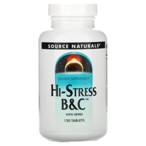Thực phẩm bổ sung Source Naturals Hi-Stress B&C with Herbs 120 Tablets 021078005247