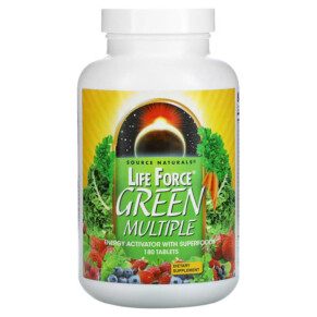 Thực phẩm bổ sung Source Naturals Life Force Green Multiple 180 Tablets 021078023531