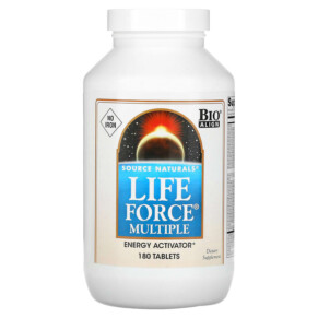 Thực phẩm bổ sung Source Naturals Life Force Multiple No Iron 180 Tablets 021078000440