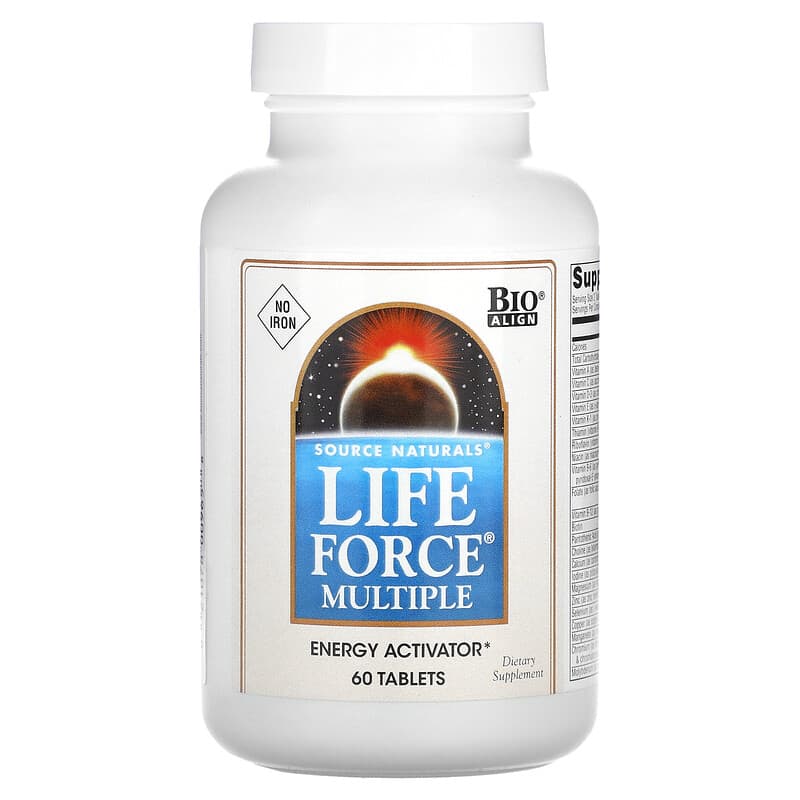 Viên uống Source Naturals Life Force Multiple No Iron 60 viên 10 source naturals life force multiple no iron 60 tablets 19140 021078009658