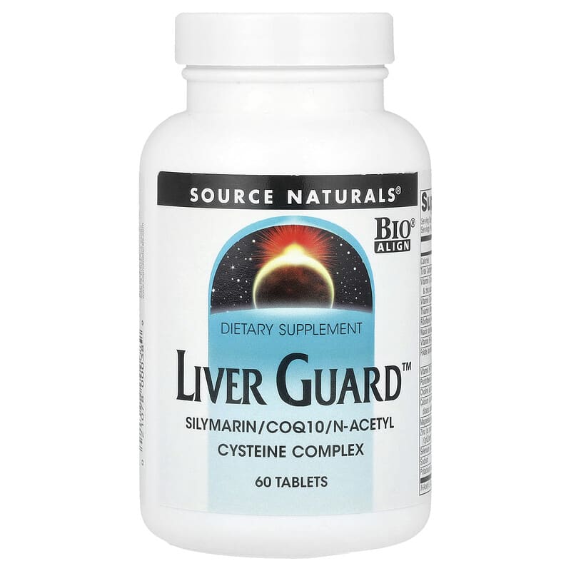 Source Naturals, Liver Guard™, Silymarin, CoQ10, N-Acetyl Cysteine Complex, 60 viên 021078000389
