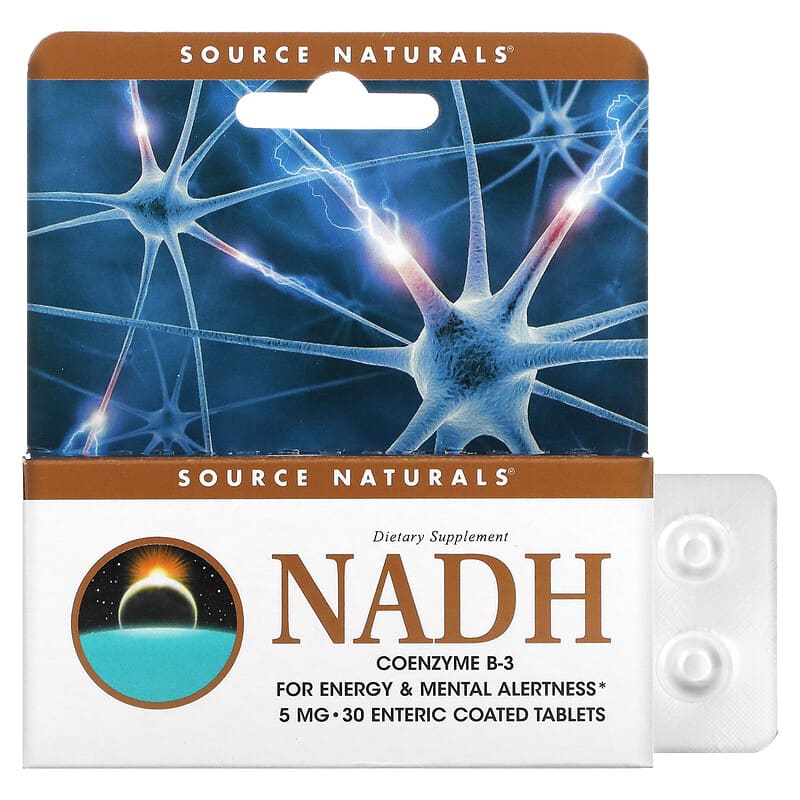 NADH CoEnzyme B-3 5 mg 30 viên nén bao phim của Source Naturals 10 source naturals nadh coenzyme b 3 5 mg 30 enteric coated tablets 13643 021078020769