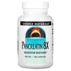 Thực phẩm bổ sung Source Naturals Pancreatin 8X 500 mg 100 Capsules 021078019442