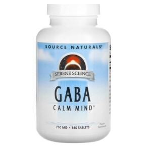 Thực phẩm bổ sung Source Naturals Serene Science GABA Calm Mind 750 mg 180 Tablets 021078002680