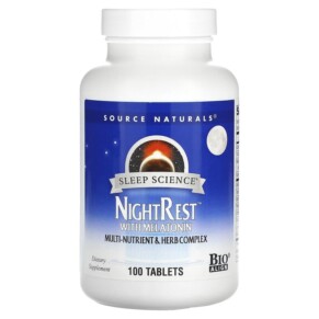 Thực phẩm bổ sung Source Naturals Sleep Science NightRest with Melatonin 100 Tablets 021078003588