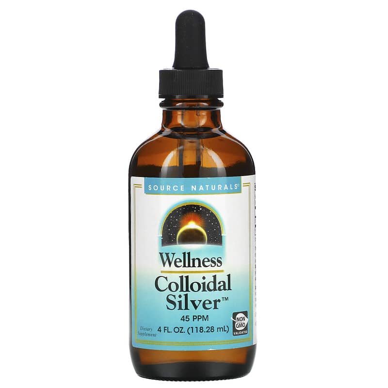 Source Naturals Wellness Colloidal Silver 45 PPM 4 fl oz 118.28 ml 10 source naturals wellness colloidal silver 45 ppm 4 fl oz 118 28 ml 78040 021078027355