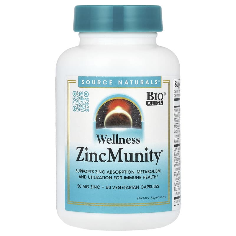 Source Naturals, Wellness ZincMunity™, 60 viên chay 021078028819