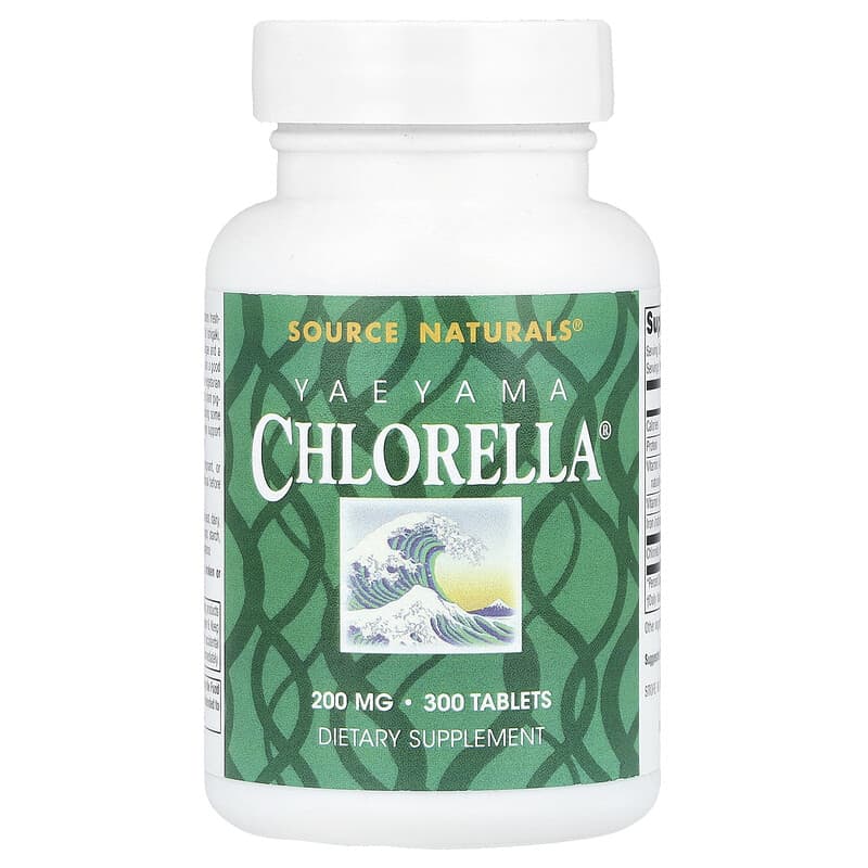 Source Naturals, Yaeyama Chlorella®, 200 mg, 300 viên (20 mg/viên) 021078014539