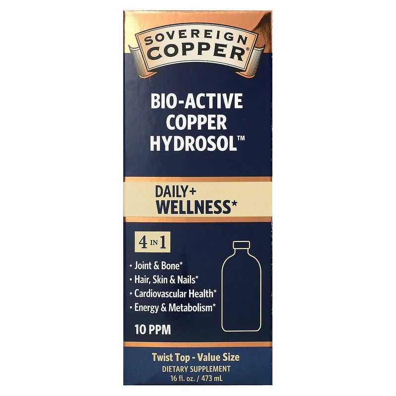 Đồng Kích Hoạt Sinh Học Hydrosol 10 PPM 16 fl oz 473 ml của Sovereign Silver 10 sovereign silver bio active copper hydrosol 10 ppm 16 fl oz 473 ml 113710 684088232425