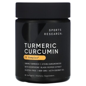 Thực phẩm bổ sung Sports Research C3 Complex Turmeric Curcumin 500 mg 60 Softgels 023249004585