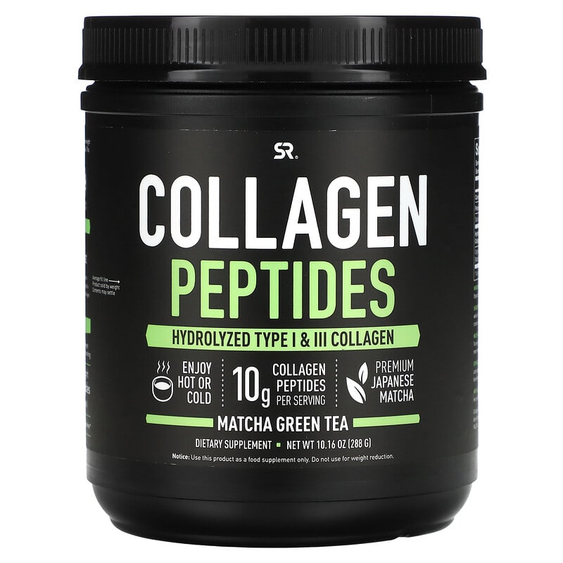 Collagen Peptides Thủy Phân Type I & III Matcha Trà Xanh 288g Sports Research 10 sports research collagen peptides hydrolyzed type i iii collagen matcha green tea 10 16 oz 288 g 97672 023249011712