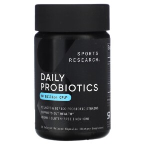 Thực phẩm bổ sung Sports Research Daily Probiotics 60 Billion CFU 30 Delayed Release Capsules 023249090090