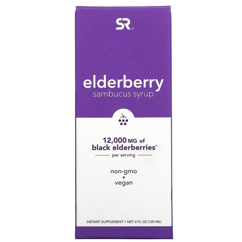 Siro Elderberry Sambucus 12000 mg 120 ml của Sports Research 10 sports research elderberry sambucus syrup 12 000 mg 4 fl oz 120 ml 101525 023249090076