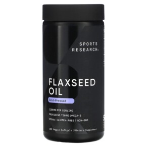 Thực phẩm bổ sung Sports Research Flaxseed Oil 1.200 mg 180 Veggie Softgels 023249011255