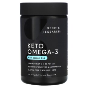 Thực phẩm bổ sung Sports Research Keto Omega-3 with Salmon Oil 120 Softgels 023249012337