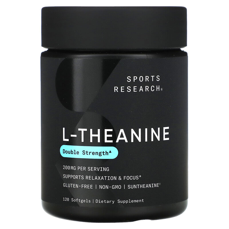Sports Research, L-Theanine, Double Strength, 200 mg, 120 viên 023249091905