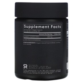 viên nang thực vật NAC N-Acetyl-Cysteine 600 mg 90 viên của Sports Research 3 Thành phần vi chất của Sports Research NAC N-Acetyl-Cysteine 600 mg 90 Veggie Capsules 023249091561