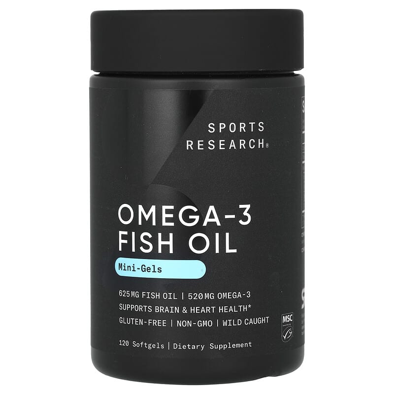 Sports Research, Omega-3 Fish Oil, Mini Gels, 120 viên 023249091677