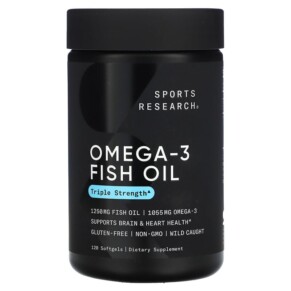 Thực phẩm bổ sung Sports Research Omega-3 Fish Oil Triple Strength 120 Softgels 023249091141