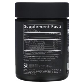 Thành phần vi chất của Sports Research Omega-3 Fish Oil Triple Strength 60 Softgels 023249091134
