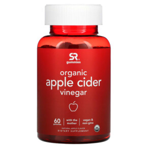 Thực phẩm bổ sung Sports Research Organic Apple Cider Vinegar with the Mother Natural Apple 60 Gummies 023249013013