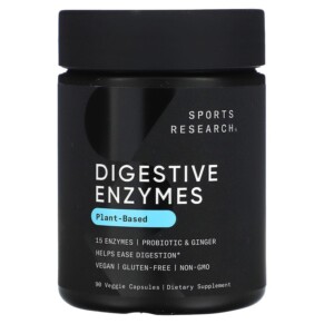 Thực phẩm bổ sung Sports Research Plant-Based Digestive Enzymes 90 Veggie Capsules 023249090205