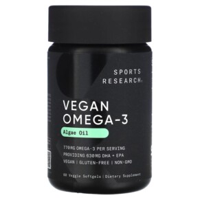 Thực phẩm bổ sung Sports Research Vegan Omega-3 60 Veggie Softgels 023249011156